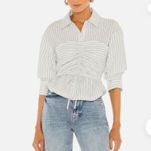 NWT Jonathan Simkhai Sonya Stripe shirt size4